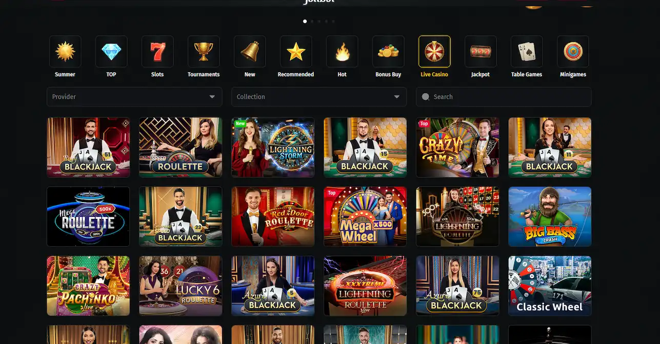 Jettbet Live-Casino mit HD-Dealer-Stream